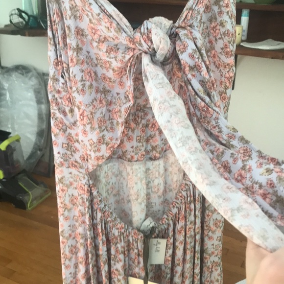 NWT Floral Tiered Backless Midi/Maxi Dress L boho summer floral romantic - Picture 7 of 11